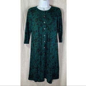 J. Jill Floral Fit & Flare Button Down Casual Dress